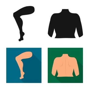 Isolated object of body and part sign. Set of body and anatomy stock symbol for Stock-Illustration