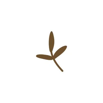 Isolated object of a branch with three leaves for cult themes. Stock Illustration