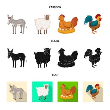 Isolated object of breeding and kitchen symbol. Set of breeding and organic Illustrazione stock