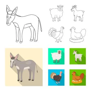 Isolated object of breeding and kitchen icon. Collection of breeding and organic Stock Illustration