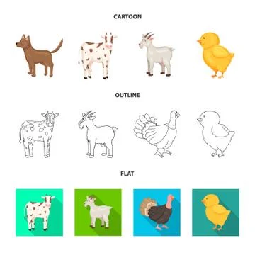 Isolated object of breeding and kitchen sign. Collection of breeding and organic Stock Illustration