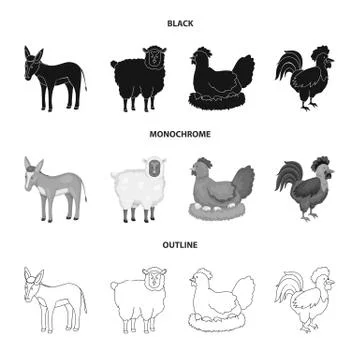 Isolated object of breeding and kitchen icon. Collection of breeding and organic Stock Illustration