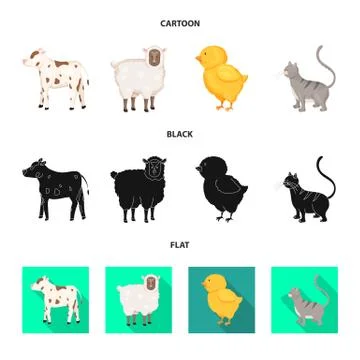 Isolated object of breeding and kitchen symbol. Set of breeding and organic Stock Illustration