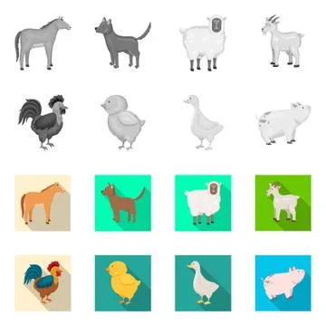 Isolated object of breeding and kitchen logo. Collection of breeding and organic Stock Illustration