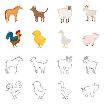 Isolated object of breeding and kitchen symbol. Collection of breeding and Stock Illustration
