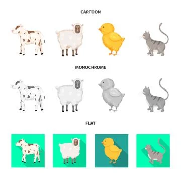 Isolated object of breeding and kitchen icon. Collection of breeding and organic Illustrazione stock