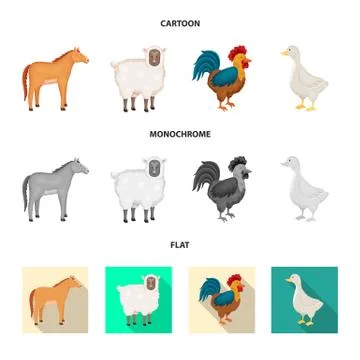 Isolated object of breeding and kitchen symbol. Collection of breeding and Stock Illustration