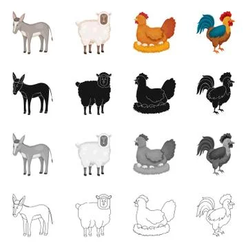 Isolated object of breeding and kitchen icon. Collection of breeding and organic Illustrazione stock