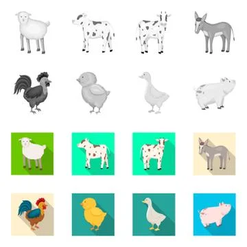 Isolated object of breeding and kitchen symbol. Set of breeding and organic Stock Illustration