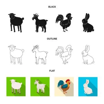 Isolated object of breeding and kitchen symbol. Set of breeding and organic Stock Illustration