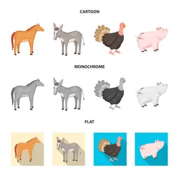 Isolated object of breeding and kitchen symbol. Set of breeding and organic Stock Illustration