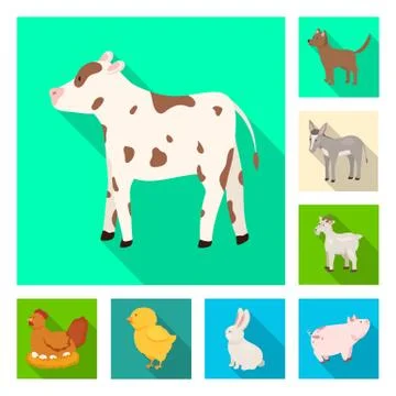 Isolated object of breeding and kitchen sign. Collection of breeding and organic Stock Illustration