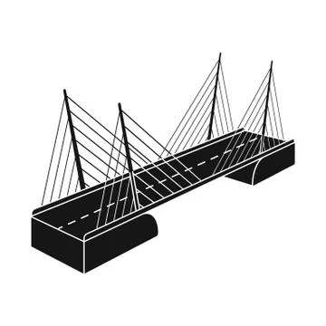 Isolated object of bridge and construction icon. Collection of bridge and Illustrazione stock