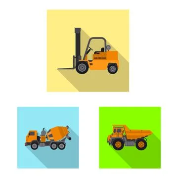 Isolated object of build and construction logo. Set of build and machinery Stock Illustration