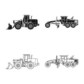 Isolated object of build and construction icon. Collection of build and 스톡 일러스트