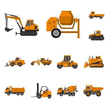 Isolated object of build and construction icon. Set of build and machinery stock Stock Illustration