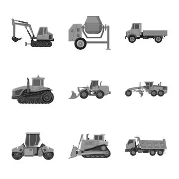 Isolated object of build and construction icon. Collection of build and 스톡 일러스트