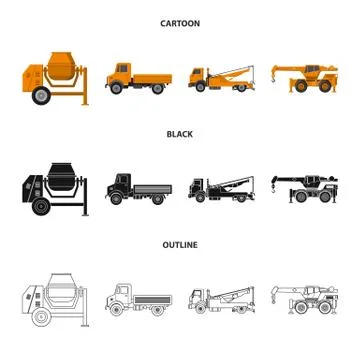 Isolated object of build and construction sign. Collection of build and Stockillustratie