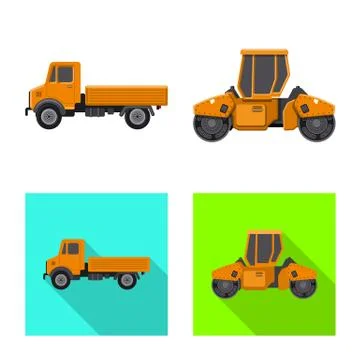 Isolated object of build and construction icon. Collection of build and 스톡 일러스트