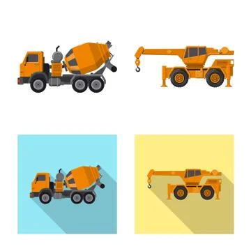 Isolated object of build and construction sign. Set of build and machinery Stock Illustration
