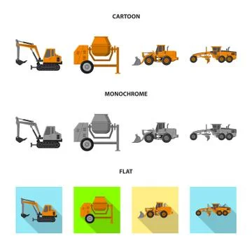 Isolated object of build and construction logo. Collection of build and Stock Illustration