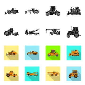 Isolated object of build and construction symbol. Set of build and machinery 스톡 일러스트