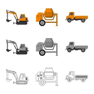 Isolated object of build and construction sign. Collection of build and Stock-Illustration