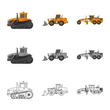 Isolated object of build and construction logo. Collection of build and Stock Illustration