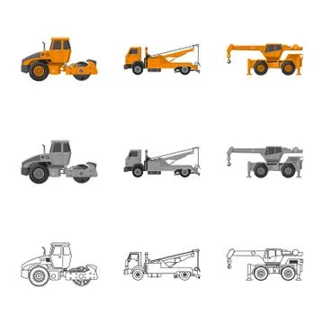 Isolated object of build and construction symbol. Set of build and machinery Stockillustratie