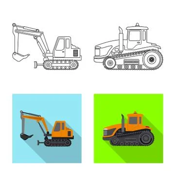 Isolated object of build and construction logo. Set of build and machinery stock 스톡 일러스트