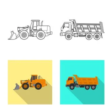 Isolated object of build and construction sign. Set of build and machinery Stock Illustration