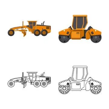 Isolated object of build and construction logo. Collection of build and Illustrazione stock
