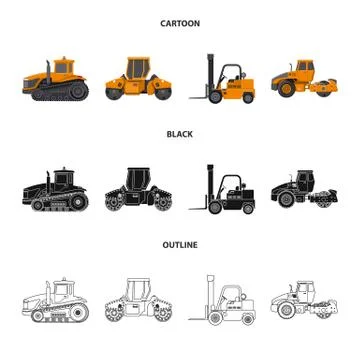 Isolated object of build and construction sign. Set of build and machinery stock 스톡 일러스트