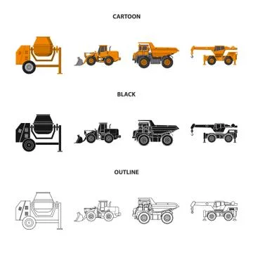 Isolated object of build and construction symbol. Set of build and machinery 스톡 일러스트
