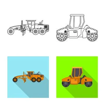 Isolated object of build and construction sign. Collection of build and 스톡 일러스트