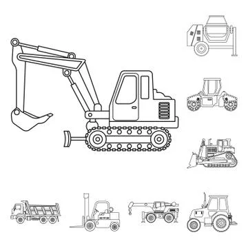 Isolated object of build and construction sign. Collection of build and Stock Illustration