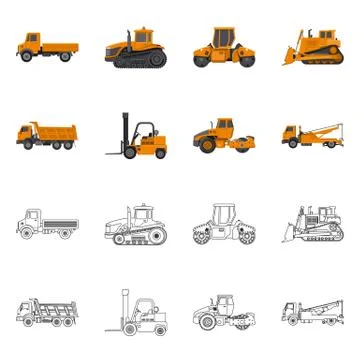 Isolated object of build and construction symbol. Collection of build and Stock-Illustration