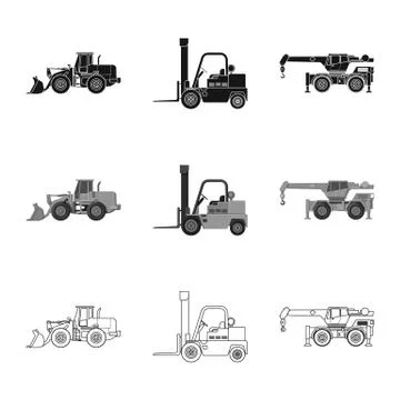 Isolated object of build and construction sign. Collection of build and Illustrazione stock