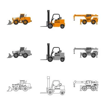 Isolated object of build and construction icon. Collection of build and Illustrazione stock