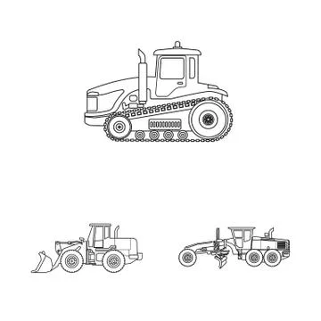 Isolated object of build and construction logo. Set of build and machinery Stock Illustration