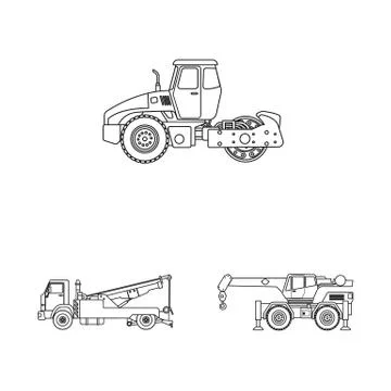 Isolated object of build and construction icon. Set of build and machinery stock 스톡 일러스트