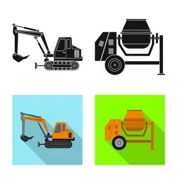 Isolated object of build and construction sign. Collection of build and Illustrazione stock