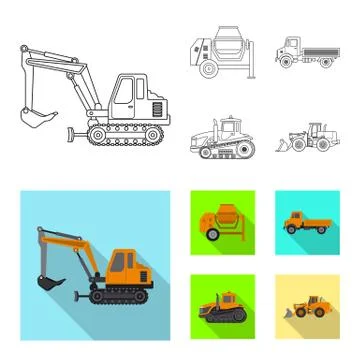 Isolated object of build and construction logo. Collection of build and Stock-Illustration