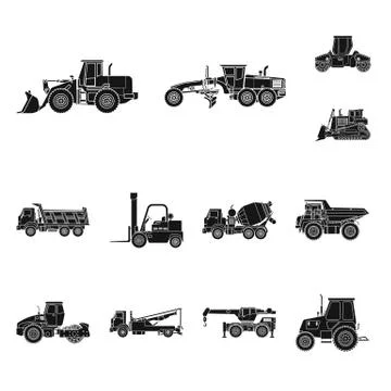 Isolated object of build and construction sign. Collection of build and Stock Illustration