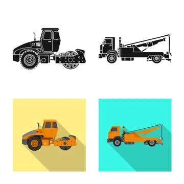 Isolated object of build and construction sign. Set of build and machinery stock 스톡 일러스트