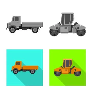 Isolated object of build and construction icon. Set of build and machinery stock 스톡 일러스트