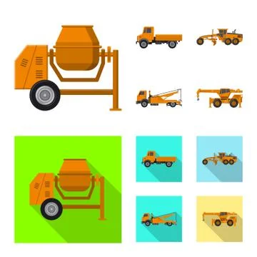 Isolated object of build and construction icon. Collection of build and Stock Illustration