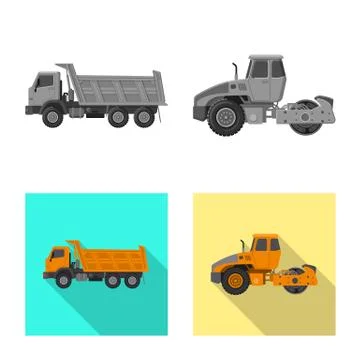 Isolated object of build and construction icon. Set of build and machinery stock 스톡 일러스트