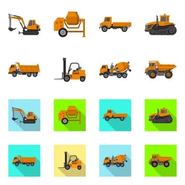 Isolated object of build and construction icon. Collection of build and Stock-Illustration