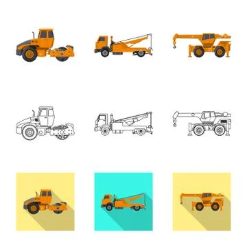 Isolated object of build and construction logo. Set of build and machinery Stock Illustration